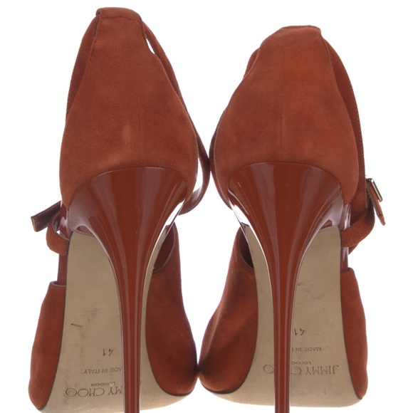 Jimmy Choo open toe buckle pumps sz 41 - Picture 6 of 7